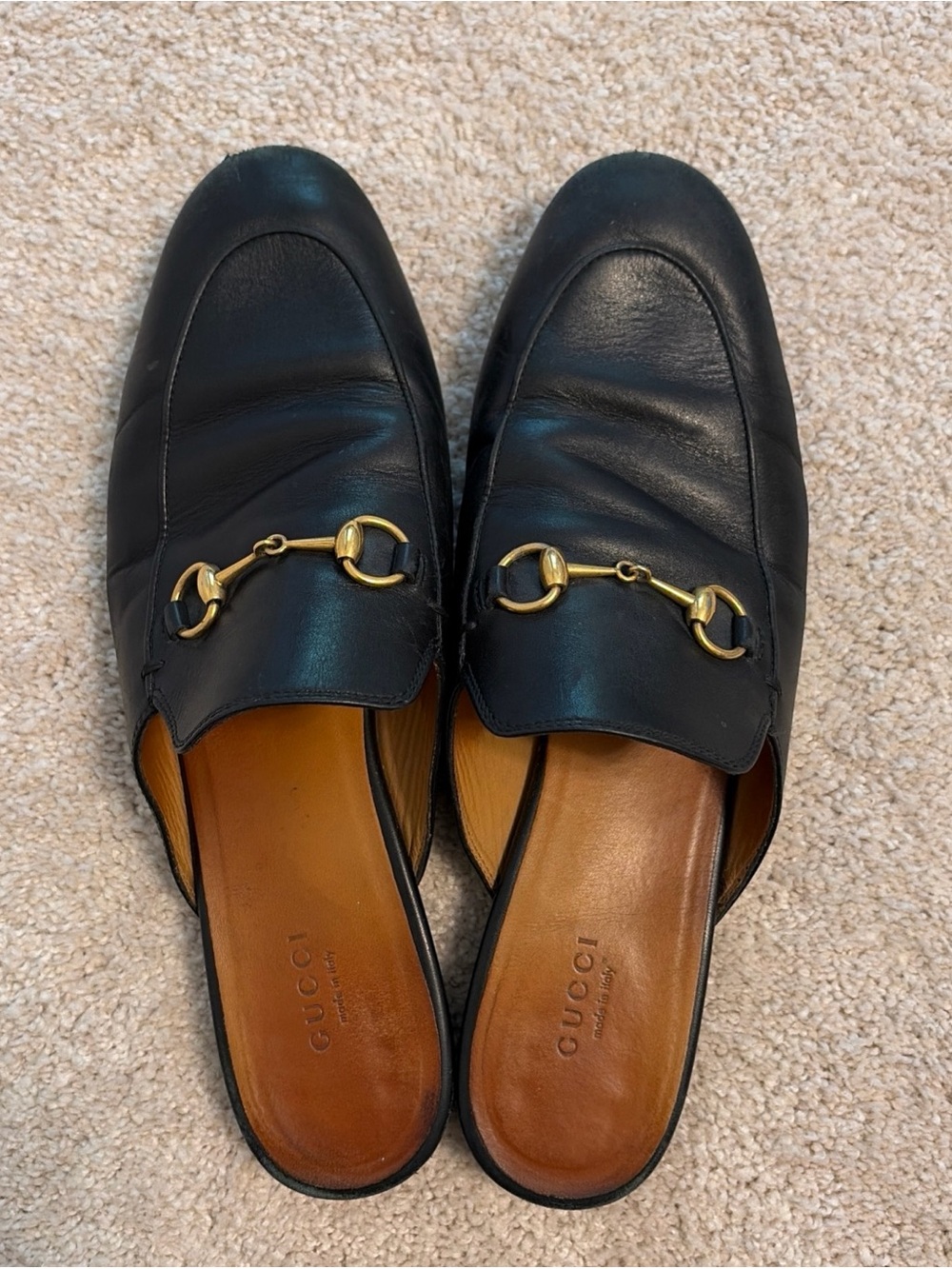 Gucci Princetown Horsebit Mule Women’s Black Leather Slip on Loafers 40.5 - Picture 2 of 6